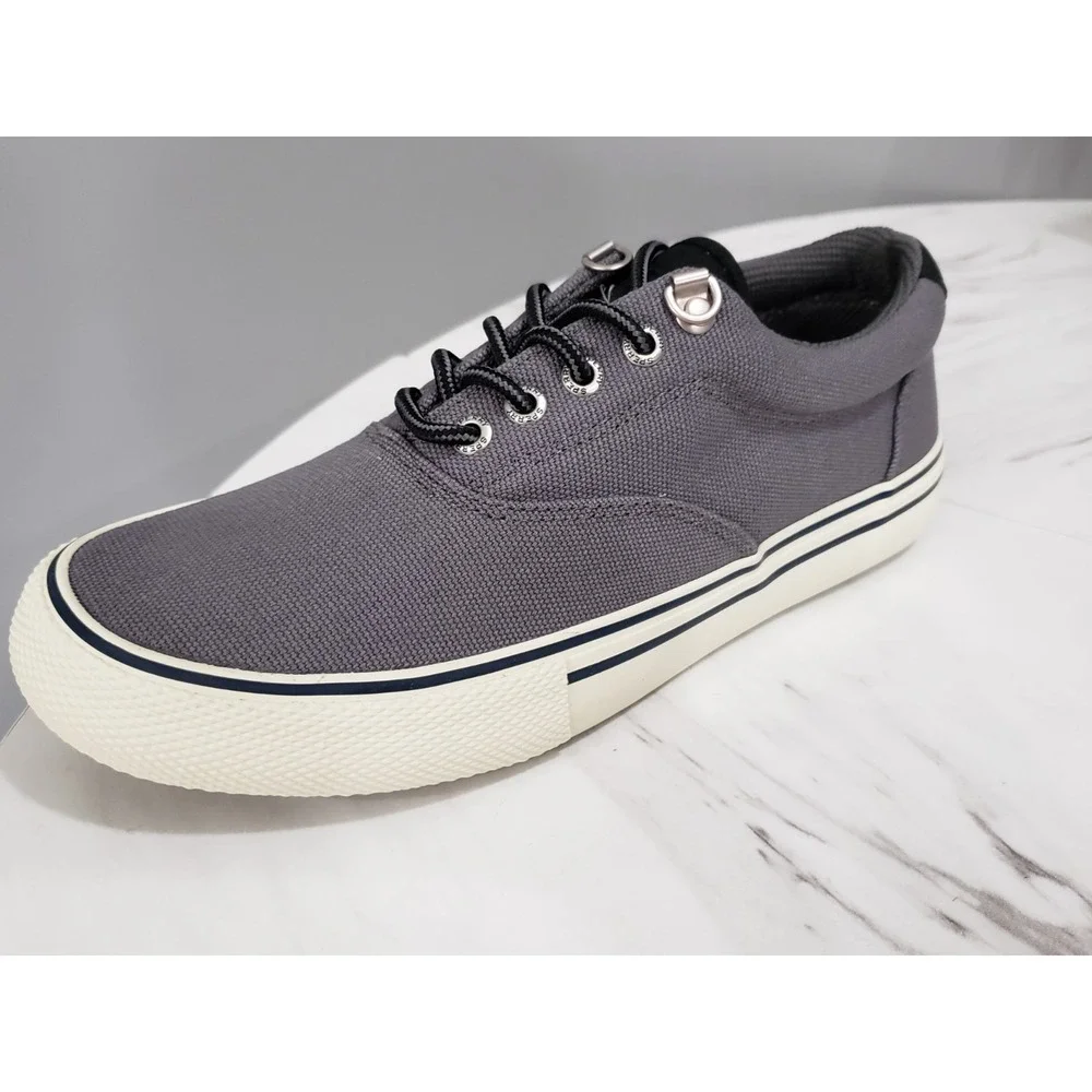 NEW SIZE 7 - Sperry Mens Striper Storm CVO Gray Sneakers Boat Shoes Old Money‎
